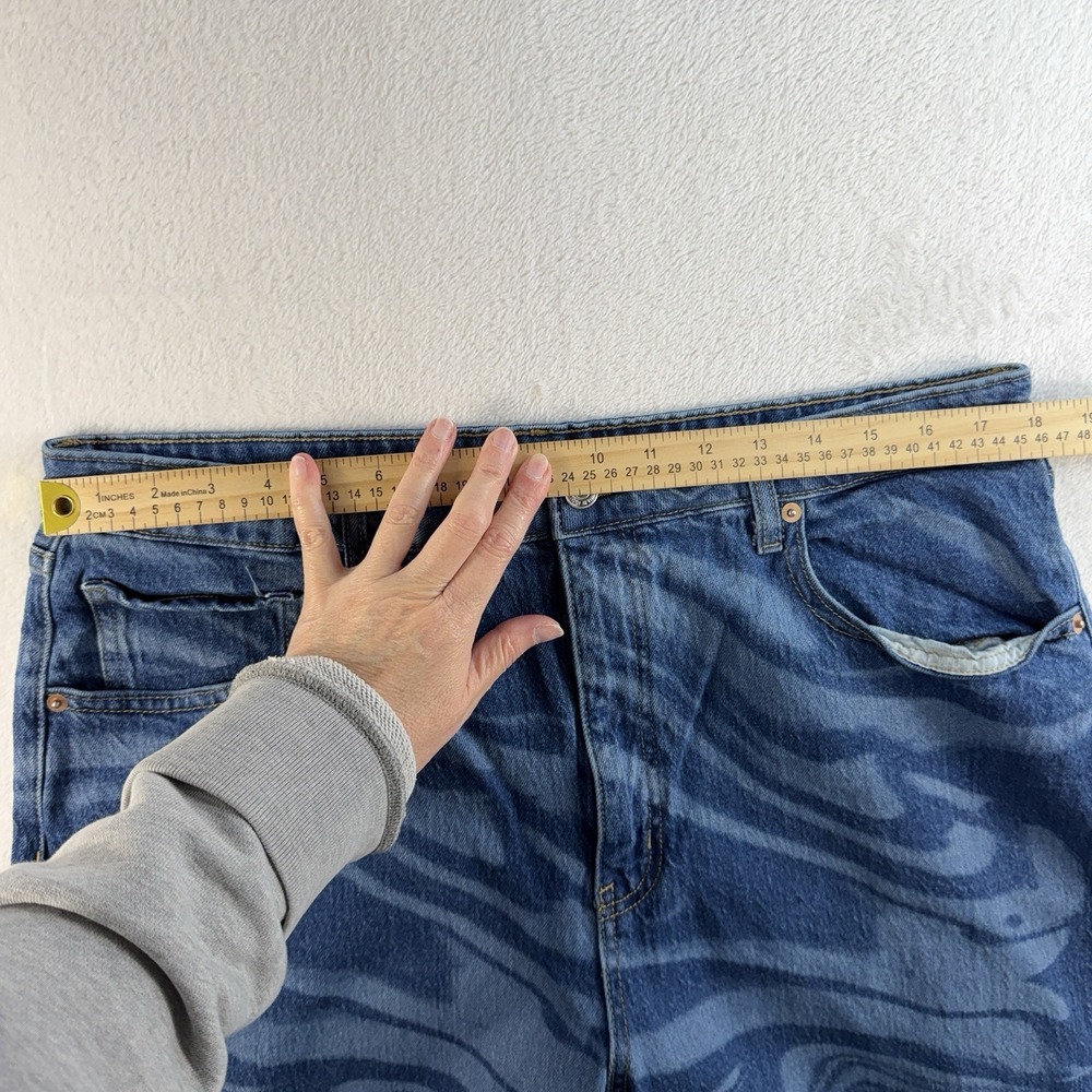 WILD FABLE Plus 18 34 Baggy Blue Jeans Wavy Highest Rise Pants Grunge Boho Punk - Picture 13 of 16